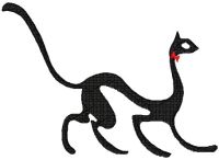 Black kitty free embroidery design