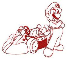 Mario Racer embroidery design
