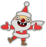 Crazy Santa embroidery design