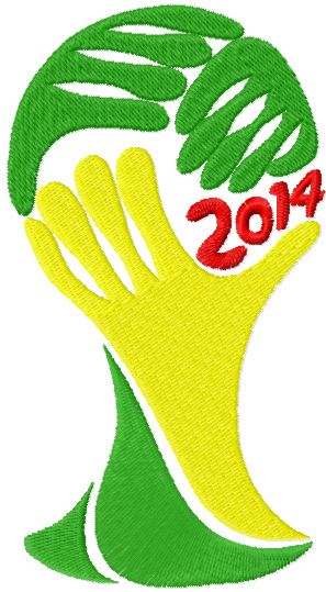 World football championship Brazil 2014 machine embroidery design