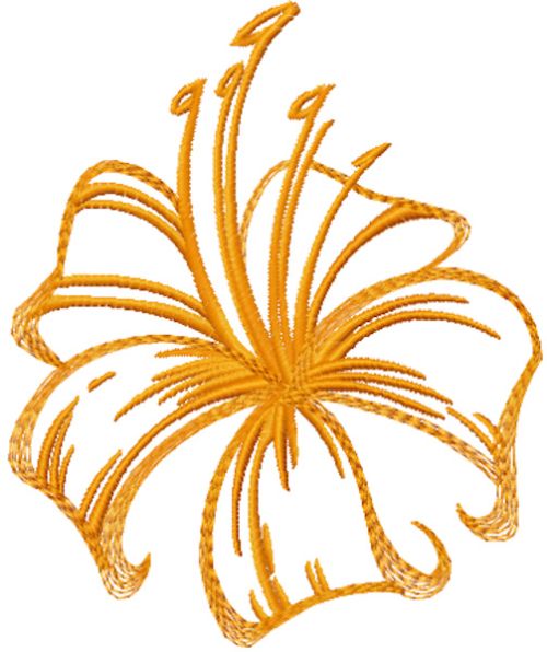 Hibiscus flower one color free embroidery design
