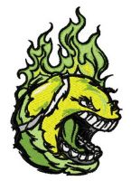 Angry tennis ball 1 embroidery design