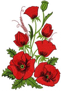 Poppies embroidery design