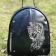 Leather women backpack wolf dreamcatcher embroidery design