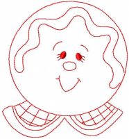 Gingerbread face 2 embroidery design