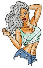 Fitness girl 2 embroidery design
