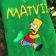 Bath towel with Bart Simpson embroidery design