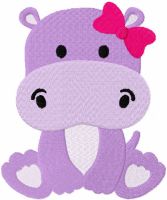 Hippo girl free embroidery design