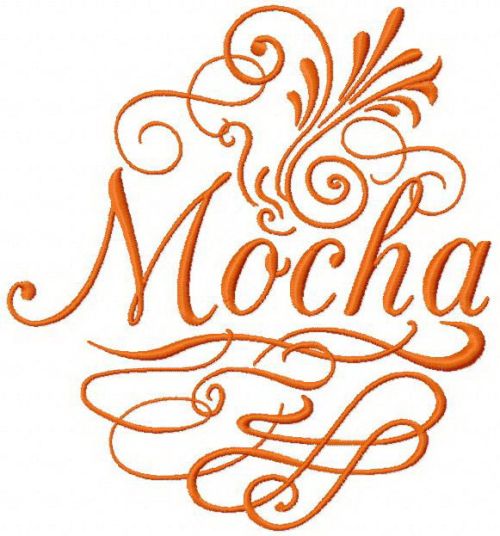 Mocha machine embroidery design
