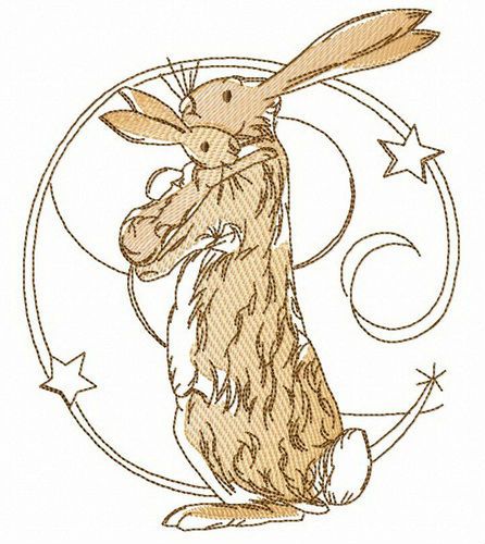 Bunnies hug machine embroidery design