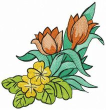 Tulips and daisies embroidery design