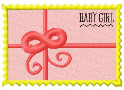 Postage stamp Baby girl 2 machine embroidery design