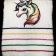 Bath towel with rainbow unicorn embroidery design