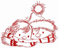 Penguin's Christmas time 4 embroidery design