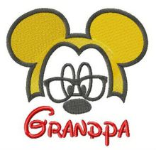 Grandpa Mickey Mouse embroidery design