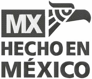 Mx hecho en mexico logo embroidery design