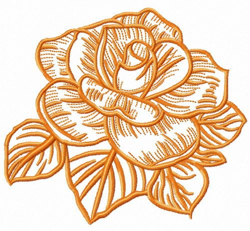 Summer rose flower machine embroidery design