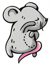 Tiny mouse crying embroidery design