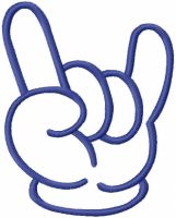 Cool hand gesture free embroidery design