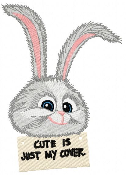 Cute is just my cover 2 machine embroidery design