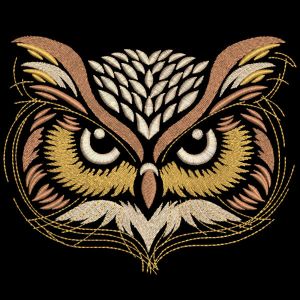 Woodland bird owl embroidery design
