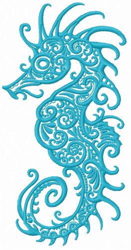 Fancy sea horse 2 machine embroidery design