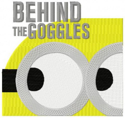 Minion behind the goggles machine embroidery design