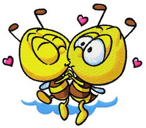 Bee my Valentine machine embroidery design