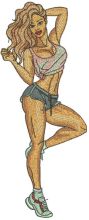Fitness girl 4 embroidery design