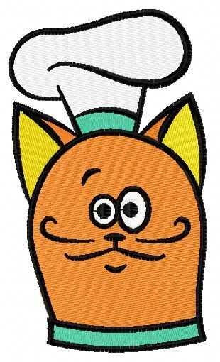 Cat chef 4 machine embroidery design