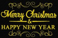 Merry Christmas and Happy New Year embroidery design