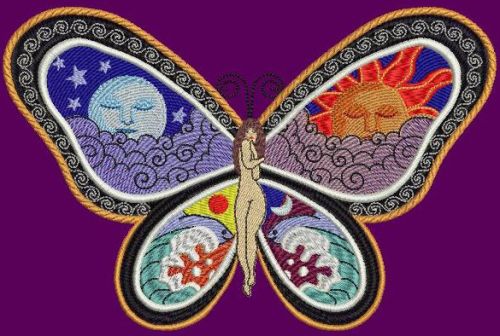 Great Fantastic Butterfly free machine embroidery design