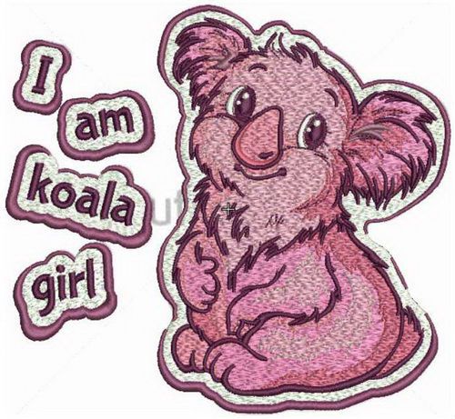 I'm koala girl machine embroidery design