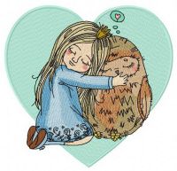 Friendship with owl embroidery design