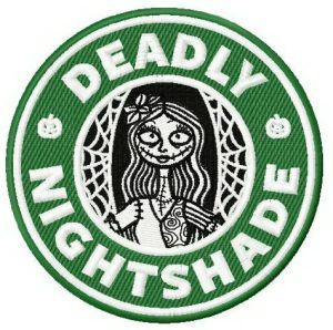 Deadly nightshade embroidery design