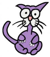 Crazy cat 6 embroidery design