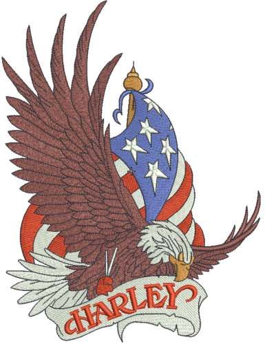 Harley Davidson eagle logo embroidery design 5