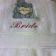 Bath towel with embroidered bear's wedding
