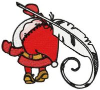 Santa writing embroidery design
