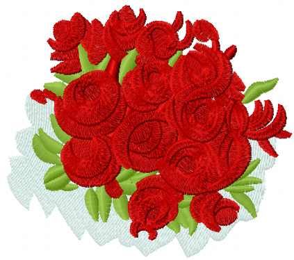 bouquet of roses free embroidery design