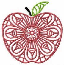 Mosaic apple embroidery design