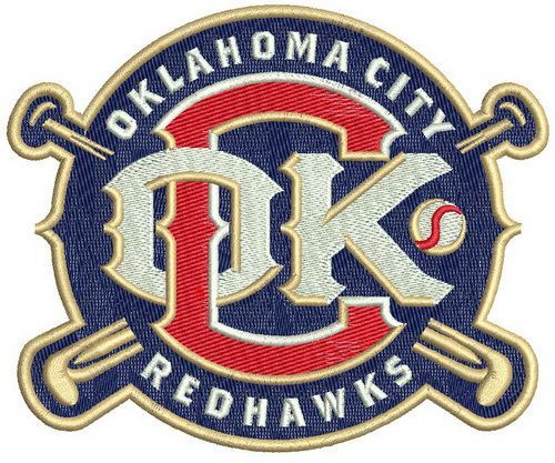 Oklahoma City Redhawks logo machine embroidery design