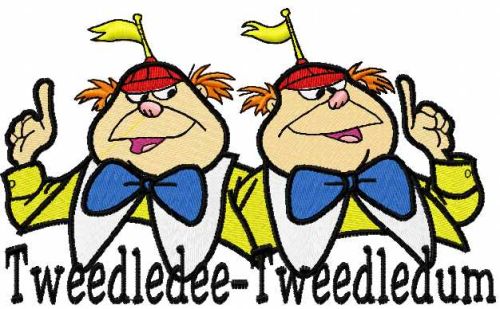 Tweedledee and Tweedledum embroidery design 3
