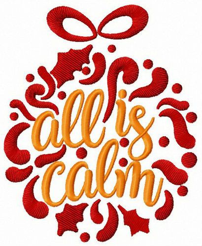 All is calm machine embroidery design