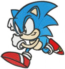 Running Sonic the Hedgehog embroidery design