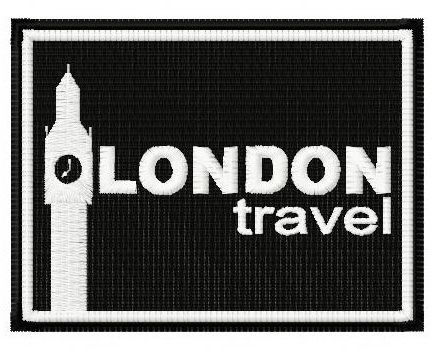 London travel machine embroidery design