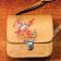 Leather woman bag with Musical humming bird embroidery