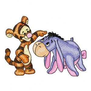 Baby Tigger and Baby Eeyore machine embroidery design