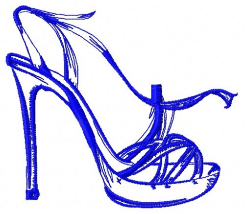 High heel shoe 5 machine embroidery design