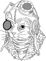 Steampunk cat embroidery design